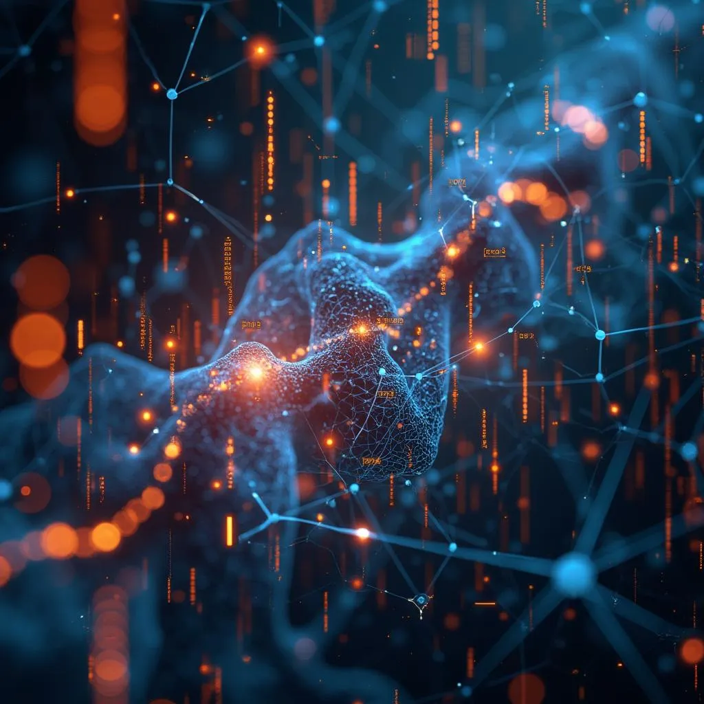 Réseau neuronal abstrait avec des symboles financiers